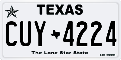 TX license plate CUY4224