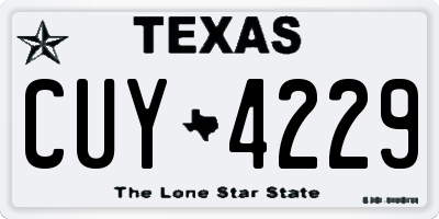 TX license plate CUY4229