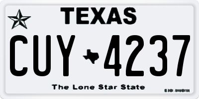TX license plate CUY4237