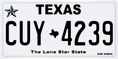 TX license plate CUY4239