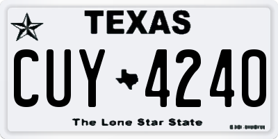 TX license plate CUY4240