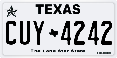 TX license plate CUY4242
