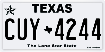 TX license plate CUY4244