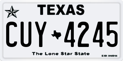 TX license plate CUY4245