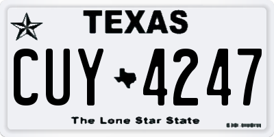TX license plate CUY4247
