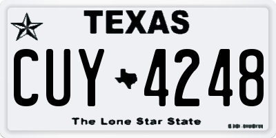 TX license plate CUY4248