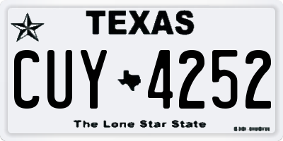 TX license plate CUY4252