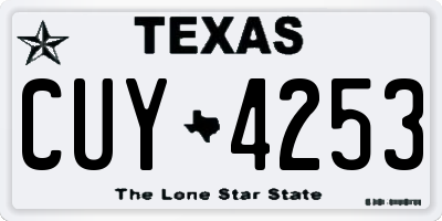 TX license plate CUY4253