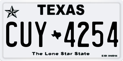 TX license plate CUY4254