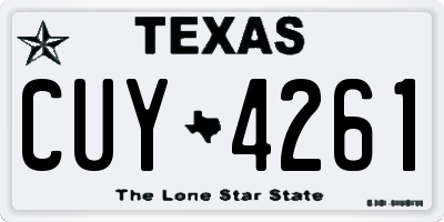 TX license plate CUY4261