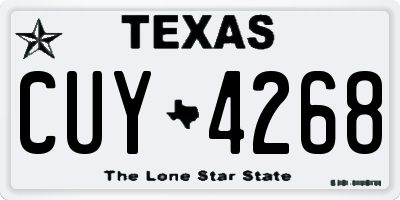 TX license plate CUY4268