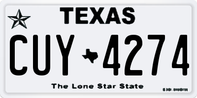 TX license plate CUY4274