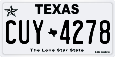TX license plate CUY4278