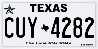 TX license plate CUY4282