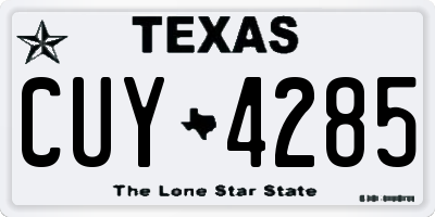 TX license plate CUY4285