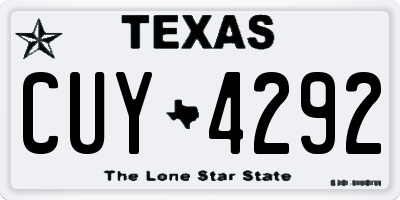 TX license plate CUY4292