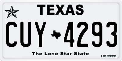 TX license plate CUY4293