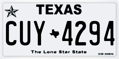 TX license plate CUY4294