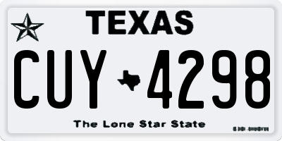 TX license plate CUY4298