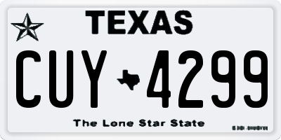 TX license plate CUY4299