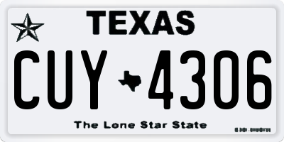 TX license plate CUY4306