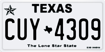 TX license plate CUY4309