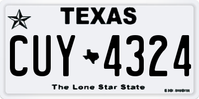 TX license plate CUY4324