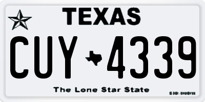 TX license plate CUY4339
