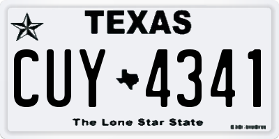 TX license plate CUY4341