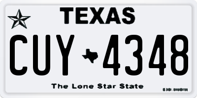 TX license plate CUY4348