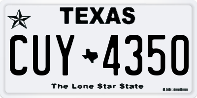 TX license plate CUY4350