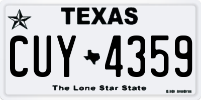 TX license plate CUY4359