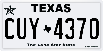 TX license plate CUY4370