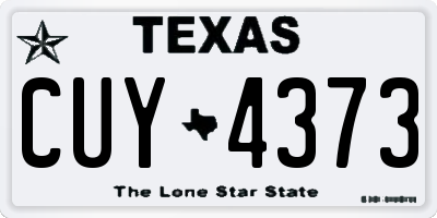 TX license plate CUY4373
