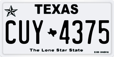 TX license plate CUY4375