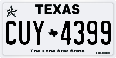 TX license plate CUY4399