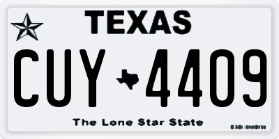 TX license plate CUY4409