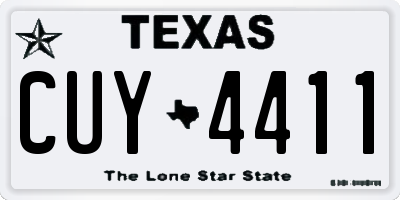 TX license plate CUY4411