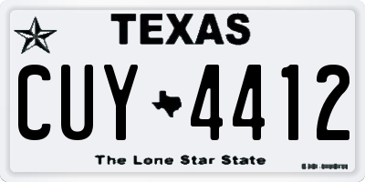 TX license plate CUY4412