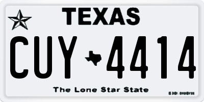 TX license plate CUY4414