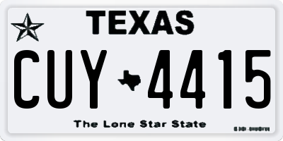 TX license plate CUY4415