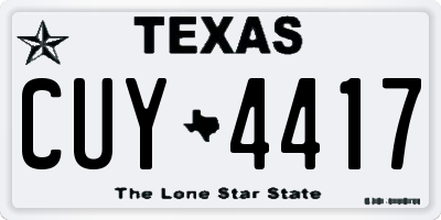 TX license plate CUY4417