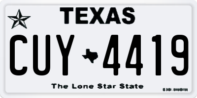 TX license plate CUY4419