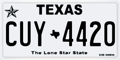 TX license plate CUY4420