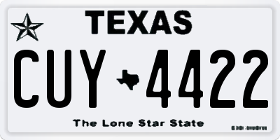 TX license plate CUY4422