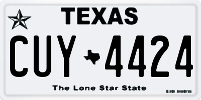 TX license plate CUY4424