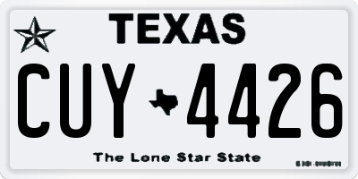 TX license plate CUY4426