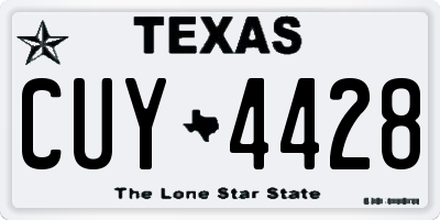 TX license plate CUY4428