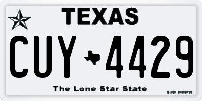 TX license plate CUY4429