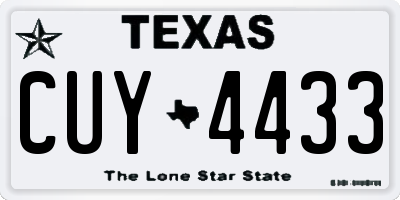 TX license plate CUY4433